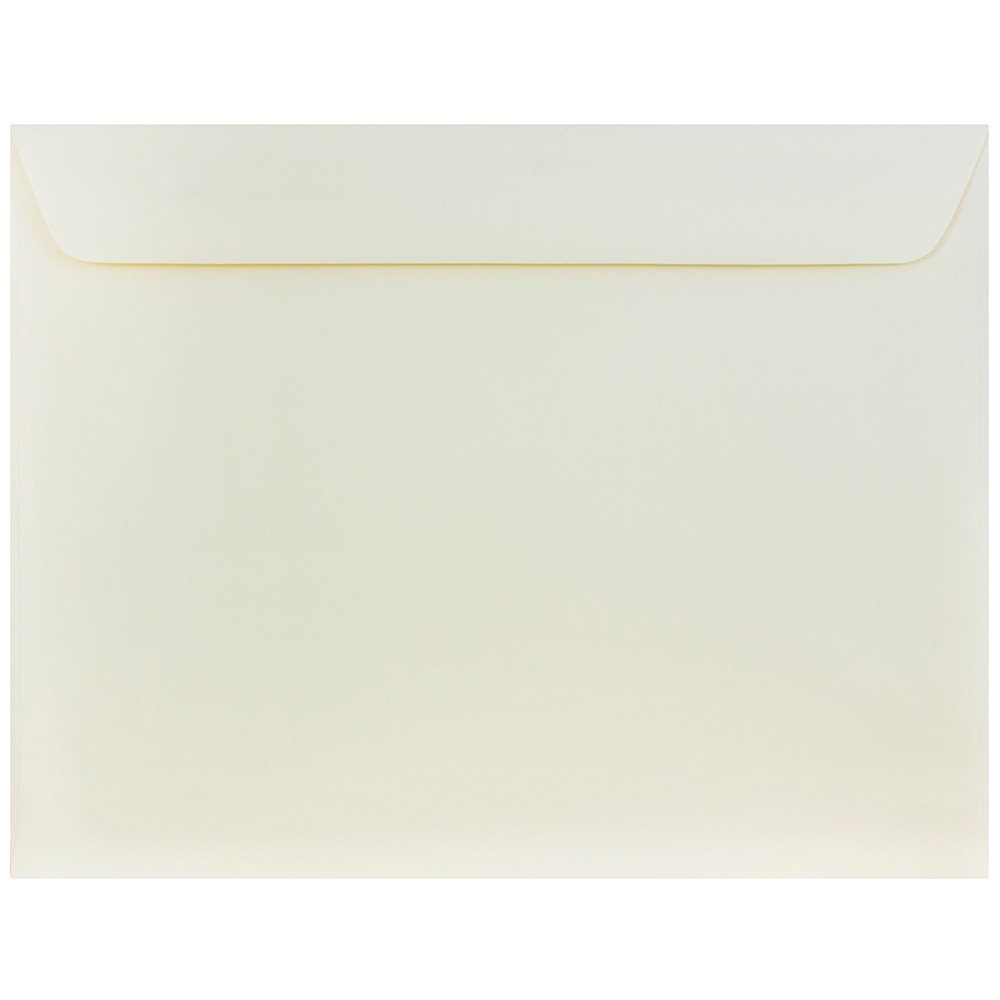 JAM 10 x 13 Booklet Metallic Envelopes, Natural White Wove, Bulk 500