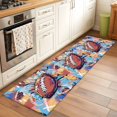thumbnail image 2 of 2'x6' Rug Runners for Hallways Kitchen, Football Non Slip Entryway Beside Floor Carpet Runner, Yellow Blue Pink Watercolor Abstract Art Sports Washable Laundry Room Bedroom Throw Rugs Mat, 2 of 8