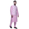 thumbnail image 2 of Atasi Solid Kurta Pajama & Printed Nehru Jacket Set For Mens Party Wear, 2 of 3