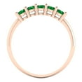 thumbnail image 5 of 0.35 ctw Wedding Band for Women - 14K Rose Gold Simulated Emerald Stackable Eternity Ring, 5 of 6