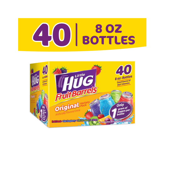 Little Hug Fruit Barrels Variety Pack Juice Drink 8 oz Bottles 40 Pack
