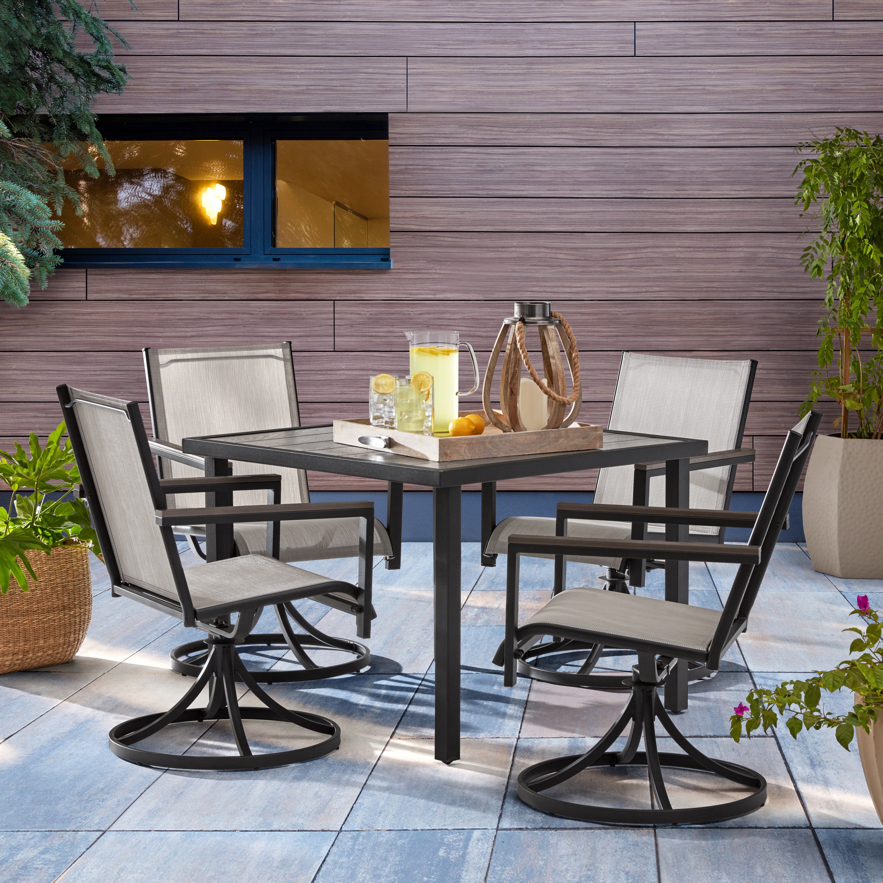 Better Homes & Gardens Brees 5-Piece Sling Swivel Dining Set on sale for  $263.62