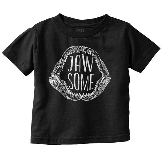 Funny Jaw Some Fish Skeleton Teeth Toddler Boy Girl T Shirt Infant Toddler Brisco Brands 5T