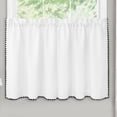 thumbnail image 5 of PowerSellerUSA 3 Pcs Stitch Embroidery Borders Window Kitchen Tier and Valance Set, 58W x 24L inch Polyester Material Long Kitchen Tier and Valance Set with Rod Pocket Holding for Window Decor, White, 5 of 5
