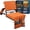 Orange, variant on Folding Reclining Stadium Seat with Back Support for Bleachers 3 Reclining Positions Portable Outdoor Chair with Pockets