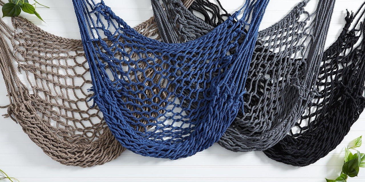 Accent Plus Recycled Cotton Swinging Hammock Chair - Blue