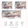 thumbnail image 4 of Haosy Satin Pillowcase for Hair and Skin Standard Cooling Silk Pillow Case with Envelope Closure White Cat with American Flag 20"x26", 4 of 9