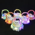 thumbnail image 1 of Cat Doll Sound Effect Lovely Luminescent Fine Workmanship Eye-catching Gift Cloth Animal Model Cat Flower Basket for Home Decoration, 1 of 8