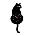 thumbnail image 2 of Decorative Cat Pendulum Wall Clock Ornament Wall Decor Numeral Clock Home Decoration Gift for School Classroom Bedroom Children Kids , Black, 2 of 8