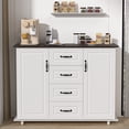 thumbnail image 5 of HomeLife 47" Large Sideboard Buffet Storage Cabinet with 4 Drawers, 2 Doors Buffet Cabinet, Kitchen Buffet Storage Cabinet, Farmhouse Sideboard Cabinet for Kitchen, Dining Room, 5 of 11