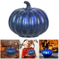 thumbnail image 2 of Blue Pumpkin Ornament-Halloween Decorations-Starry Night Pumpkins Timer Controlled Sparkling Starry Night Light Battery Operated Flicker Warm White Leds Halloween Decor, 2 of 9