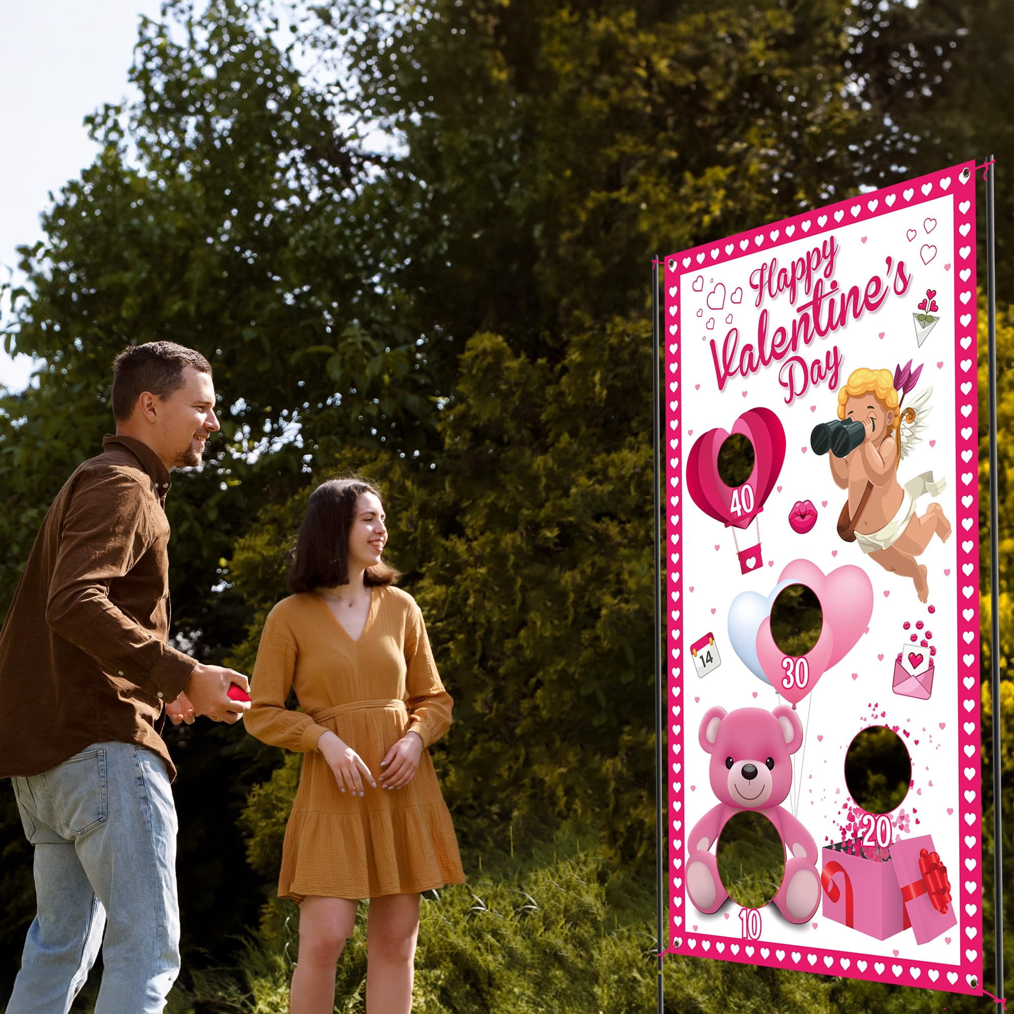 KatchOn, Valentines Bean Bag Toss Games - Large 54x30 Inch | Valentines Day Games for Classroom | Valentines Games for Classroom | Valentines Day Decorations | Valentine Games for Classroom