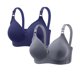 thumbnail image 1 of Sujetador de nailon para mujer, 2 piezas, color liso, sin costuras, con realce, suave y soporte para uso diario., 1 of 4