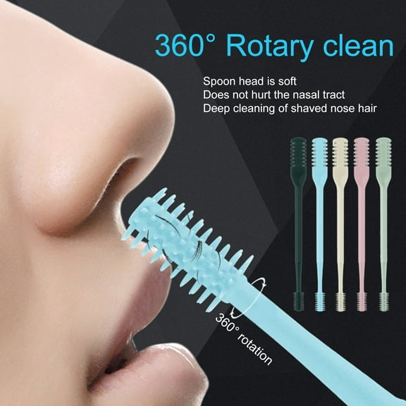 opvise Nose Hair Remover Double-Head Manual 360 Degree Rotating Sharp Unisex Adults Nose Hair Trimming Tool Beauty Care