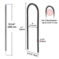 thumbnail image 2 of Yescom 6 Pack Trampoline Enclosure Poles w/ Caps & 8 Pack 11" U Shaped Ground Anchors Kit, 2 of 9