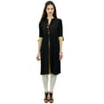 thumbnail image 1 of Phagun Womens Indian Ethnic Rayon Black Kurti Tunic Designer Pom - Pom Kurta - 4, 1 of 1