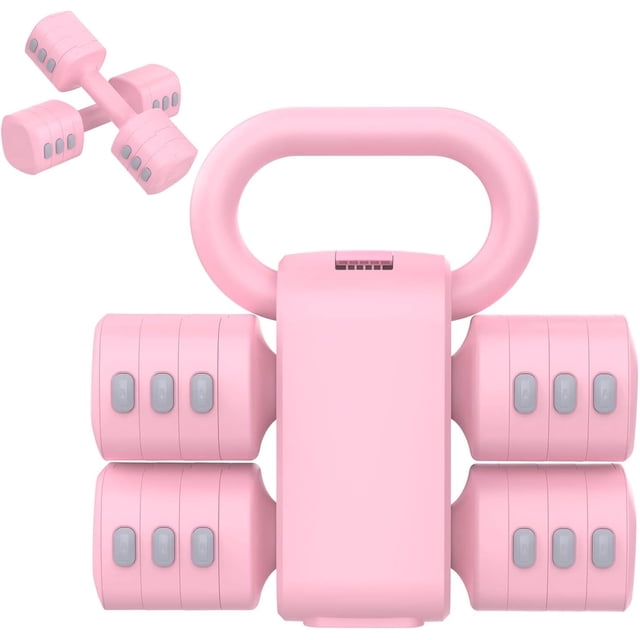 inAdjustable Dumbbell Set Levels Hand Weights (Each ./././.lb) for Women & Men Weights Dumbbell Set Convertible to Kettlebell for Home Gym Strength Training