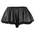 thumbnail image 4 of XIAONU Women's Faux Leather Ruffle Skort High Waist Flared A Line Mini Skirt Club Performance Casual Skirt, 4 of 6