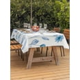 thumbnail image 3 of Outdoor Tablecloth with Umbrella Hole for Patio/Picnic/Party/Camping, Blue Spring Floral Waterproof Table Cloth Rectangle Table Cover Washable, Summer Flowers Botanical Elegant (52"x 70"), 3 of 8