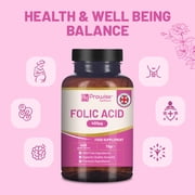 Folic Acid+ 400 mcg - Vegan Tablets with Vitamin B12 & Iodine | Vitamin B9 Tablets | Pregnancy Care Supplement - Supports Immune System & Maternal Tissue Growth | Made in UK by Prowise
