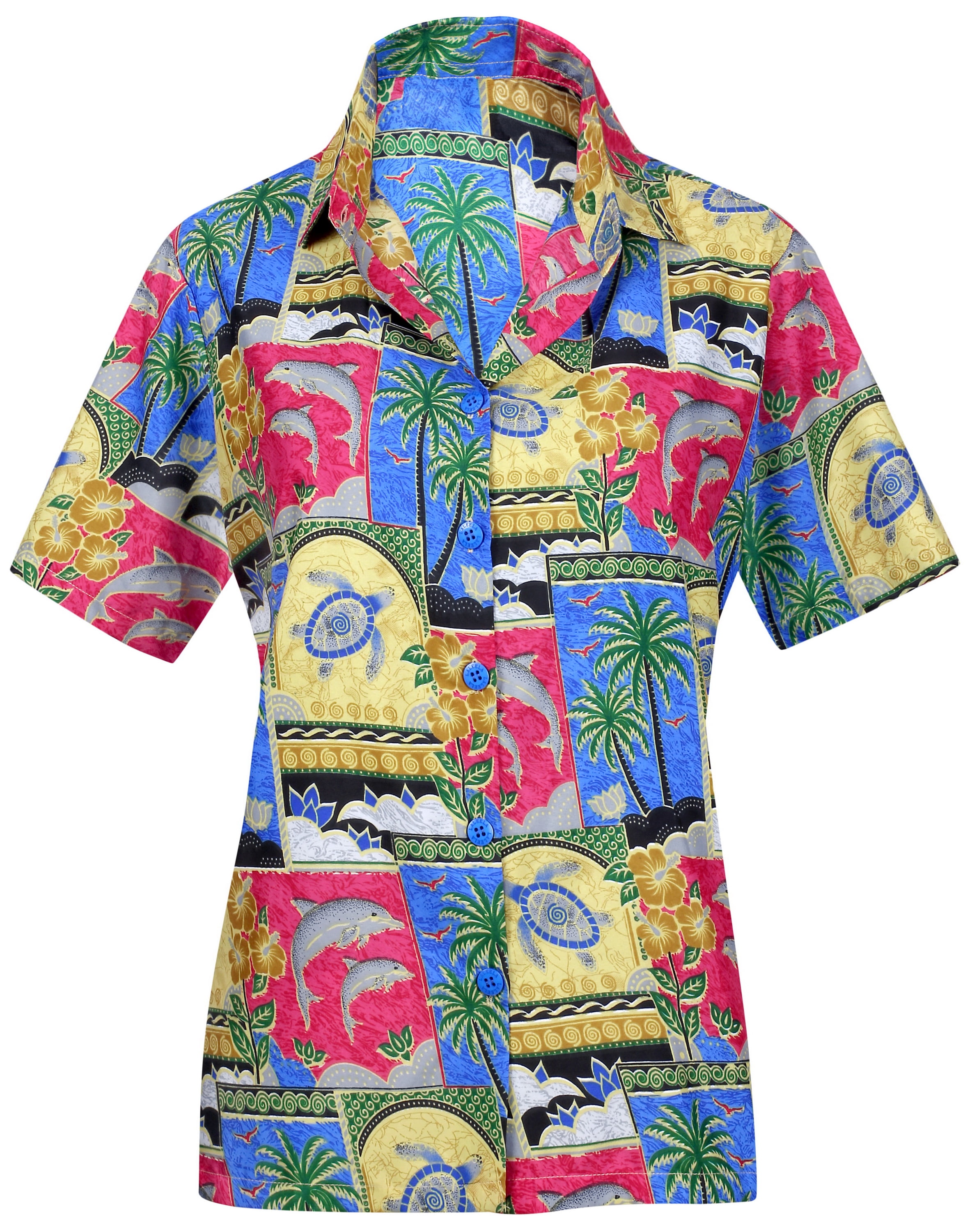 HAPPY BAY Beach Top Women Hawaiian Shirt Blouses Tank Casual Aloha