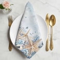 thumbnail image 2 of Blue Beige Coastal Cloth Napkins, Beach Starfish Summer Eucalyptus Ombre Washable and Reusable Dinner Napkins Set of 2, Table Napkin for Kitchen Party Birthday Wedding Hotel Housewarming 20"x20", 2 of 9
