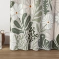 thumbnail image 3 of Black Vintage Floral Faux Linen Shower Curtain for Bathroom Decor - 210GSM Heavy Duty Modern Farmhouse Country Rustic Matisse Plants Botanical Shower Curtain Set with Hooks, 3 of 6