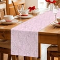 thumbnail image 5 of Pink Branches Table Runner - 108 Inch Long Vintage Art Farmhouse Cotton and Linen Blended Dress Scarves Farmhouse Table Runner for Kitchen Dining, Coffee Table, 13" x 108", 5 of 8