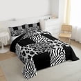 thumbnail image 3 of Homewish Leopard Zebra Print Bedding Comforter Set 2pcs for Boys Girls,Geometric Plaid Grid Twin Comforter Sets Microfiber,Abstract Animal Stripes Breathable Bedding Set,Breathable Home Decor, 3 of 8