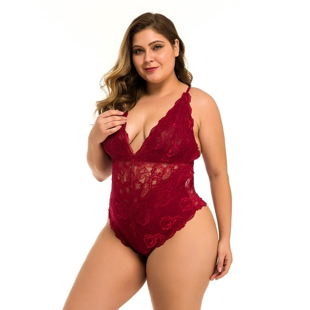 nsendm Female Underwear Adult plus Size Bodysuit for Women