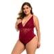 thumbnail image 2 of Gibobby Conjunto de lencería 14XL Plus Body con cuello en V Ropa de dormir Encaje Nueva lencería Sexy Talla sin espalda Mujeres Íntimos(Vino, XXL), 2 of 5
