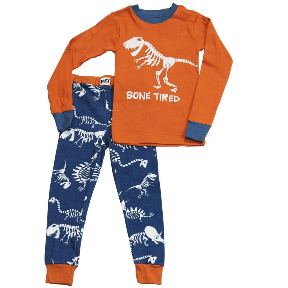 Lazy One Dinosaurs Bone Tired Toddler Long Sleeve Pajama Set 3t