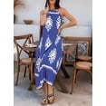 thumbnail image 2 of Summer Dress for Women 2025 Floral Sundress Spaghetti Strap Flowy Beach Vacation Boho Maxi Dresses Blue M, 2 of 7