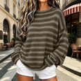 thumbnail image 6 of MYAOYI Womens Oversized Striped Sweater Crew Neck Drop Shoulder Knit, 6 of 8
