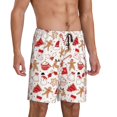 thumbnail image 2 of Bingfone Gingerbread Holiday Sweets for Men's Short Pajama Pants, Elastic Waist Drawstring Summer Shorts-Medium, 2 of 6