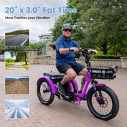 MOONCOOL TK1 Folding Electric Tricycle for Adults,48V 14.5Ah Removable battery, 1000W Motor, 20 Fat Tire Step-Thru 3 Wheel Electric Bicycle W/ Front & Rear Storage Bag Kit