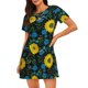 thumbnail image 1 of Disketp Sunflowers And Blue Flower para Camisón Corto de Manga Corta para Mujeres, Camisón Cómodo con Escote Redondo, Bonito y Confortable, 1 of 6