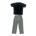 thumbnail image 2 of Colcolo 1/6 Male Short Sleeve Long Pants Costume for 12 inch Doll Model Figures Body black and gray, 2 of 8