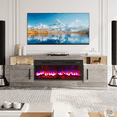 thumbnail image 2 of BOSSIN Fireplace TV Stand with 36 inch Fireplace Up to 80" TVs,LED Light Entertainment Center with Highlight Storage Cabinet for living room, 2 of 7