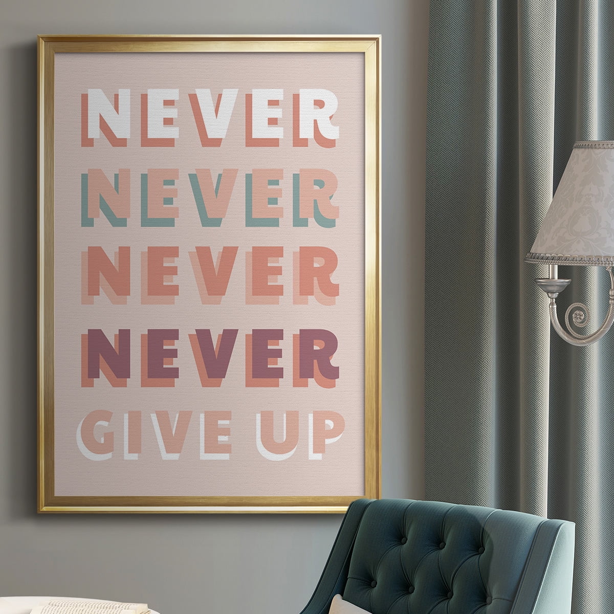 Never Give Up Premium Framed Print - Ready to Hang