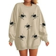 thumbnail image 2 of Duqingm Womens Halloween Long Sleeve Sweatshirts Spider Print Casual Tops,S, 2 of 6