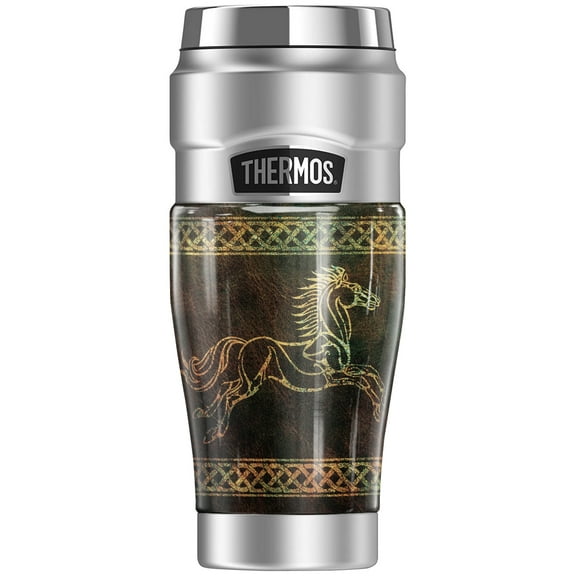 The Lord of The Rings Riders of Rohan Sigil THERMOS STAINLESS KING Stainless Steel Travel Tumbler, Vacuum insulated & Double Wall, 16oz