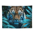 thumbnail image 5 of PRATYUS  Tapestry Art Wall Hangings Tapestries Tiger African Wildlife Blue Leaves king of animals  60x50inch, 5 of 6
