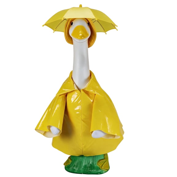 3 Pcs/Set Raincoat Porch Goose Outfits, Spring Summer Porch Goose Raincoat Outfits for 23 inch Geese Statue, Garden Lawn Goose Decor and Duck Costume for Yard Statues