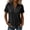 #02 Black, variant on Women's Short Sleeve Collared Blouses, Casual Spread Collar Shirts, Solid Regular Fit Tops, for Daily Work, Travel, Spring Summer, Green M