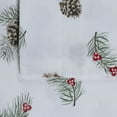 thumbnail image 3 of Portuguese Printed Cotton Flannel Extra Deep Pocket Sheet Set Queen - Pine Cones and Berries, 3 of 5