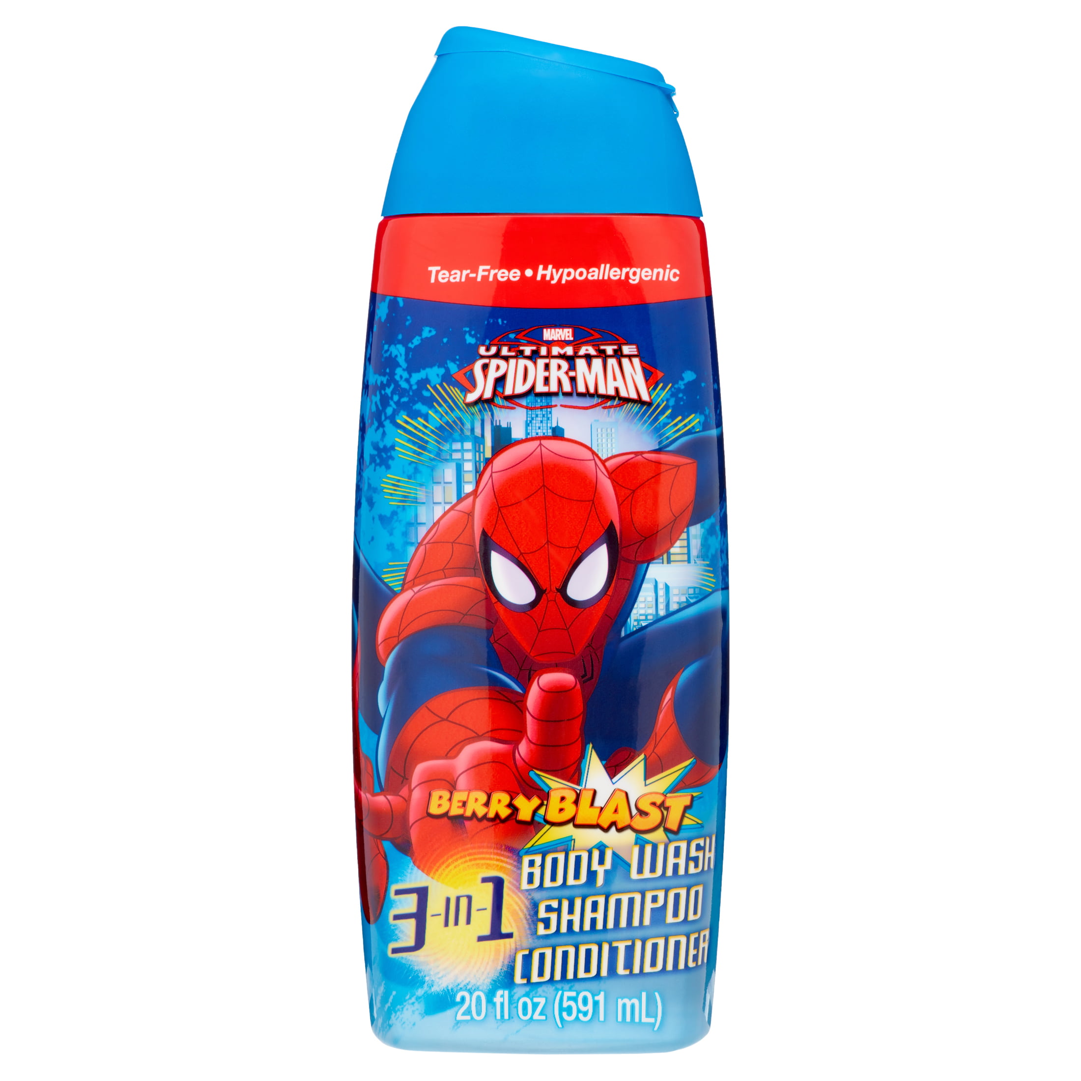 Marvel Ultimate Spiderman Berry Blast 3 in 1 Body Wash Shampoo &  Conditioner, 20 Fl Oz 