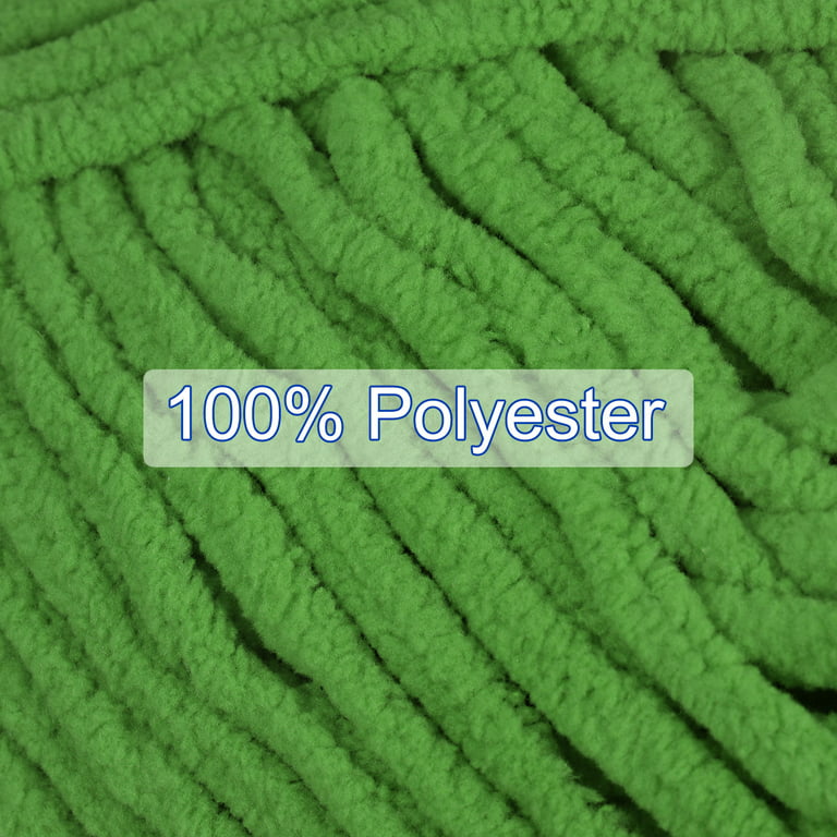 Uxcell Velvet Yarn Blanket Yarn 100g/3.5oz Polyester Soft Knitting Chenille  Yarn Dark Green
