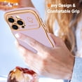 thumbnail image 2 of for iPhone 13 Pro Max Case Cute Curly Wave Frame Shape Phone Cases, Thin Slim Luxury Plating Wavy Edge Soft TPU Bumper Shockproof Rubber Protective Cover for Women Girls, Love Heart-Purple, 2 of 15
