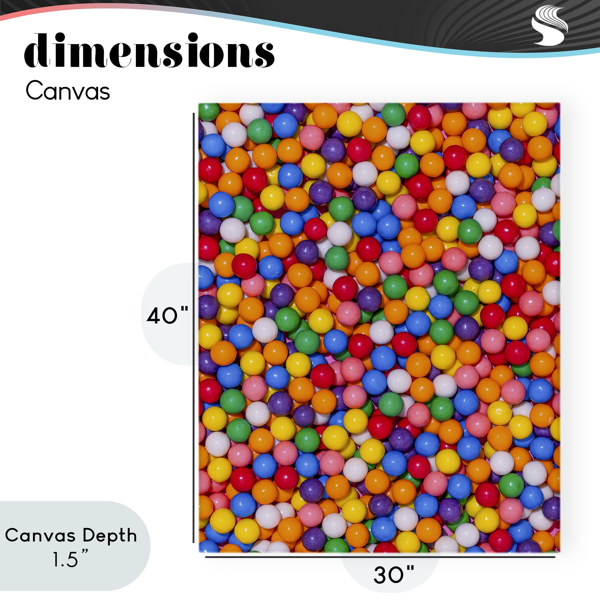 Stupell Industries Colorful Gumballs Close Up Canvas Wall Art, design by LISH Creative